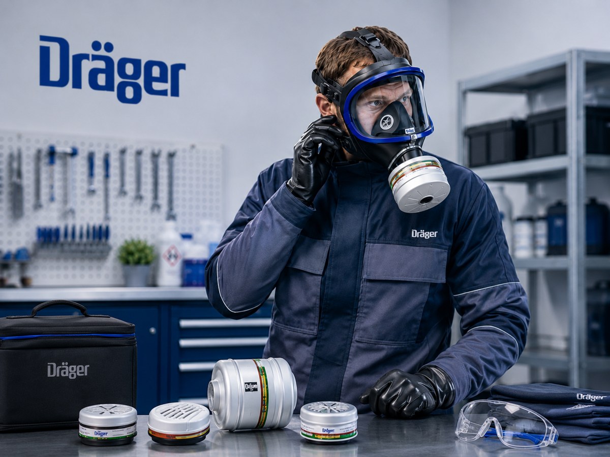 Dräger X-plore 6300 tam yüz maske ve Rd40 filtre sistemi