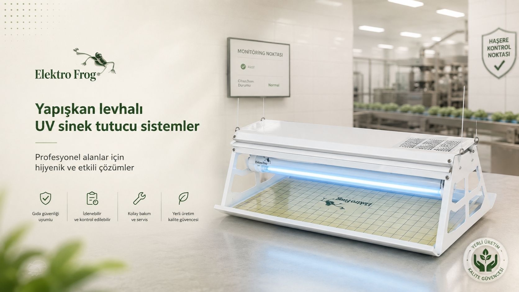 Elektro Frog yapışkan levhalı UV sinek tutucu sistemleri