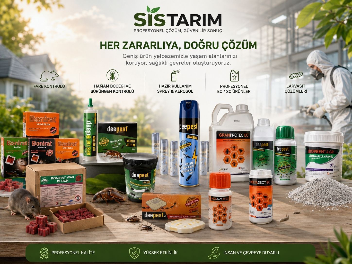 SİS Tarım kemirgen yürüyen haşere uçan haşere ve larva mücadele çözümleri