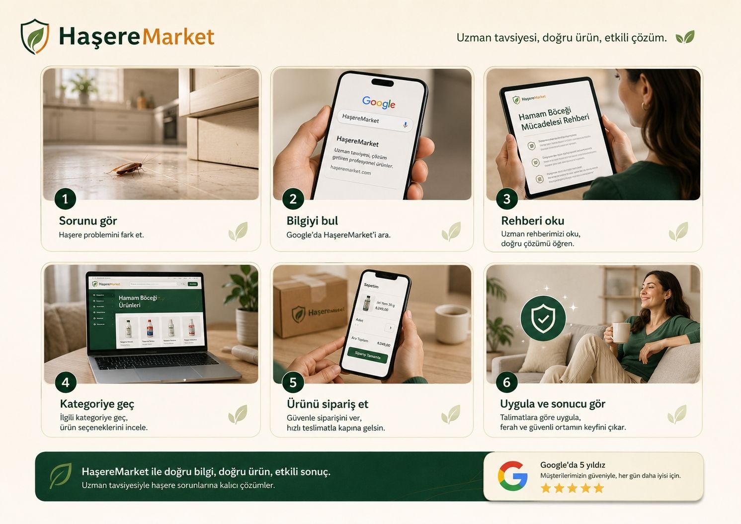 Haşere Market çözüm kartları
