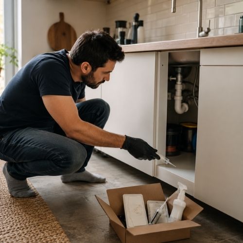 Evde kalorifer böceği ürünü uygulama hazırlığı
