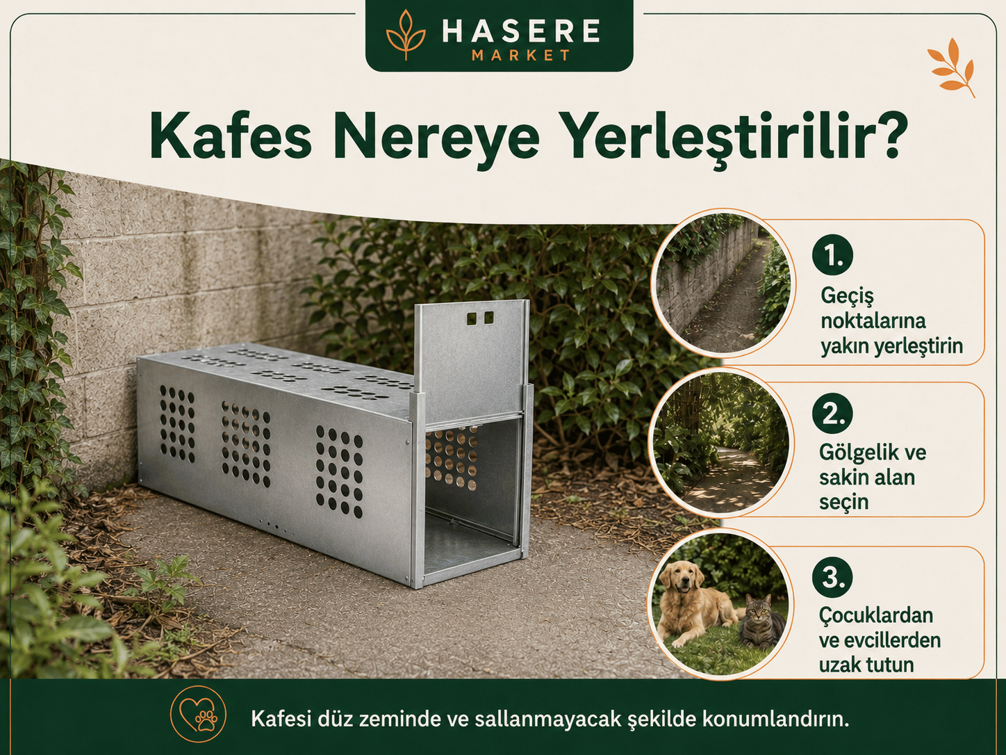 Canlı yakalama kafesi nereye yerleştirilir