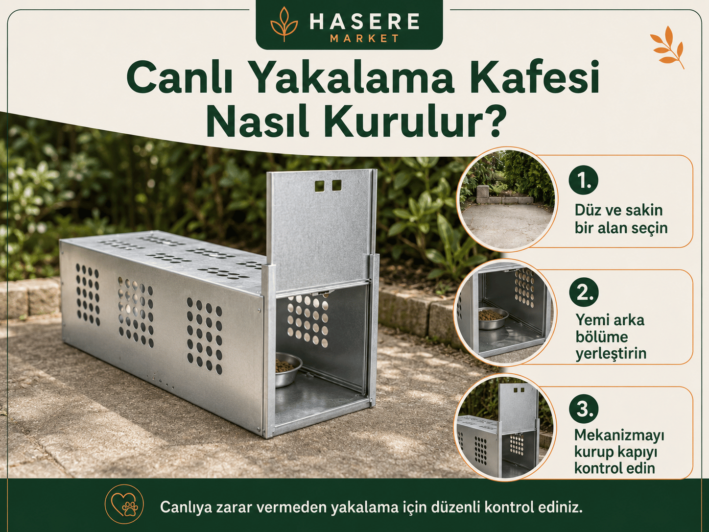 Kedi ve gelincik canlı yakalama kafesi nasıl kurulur