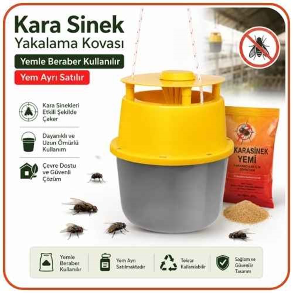 Kara Sinek Yakalama Kovası | Yemle Beraber Kullanılır | Yem Ayrı Satılır