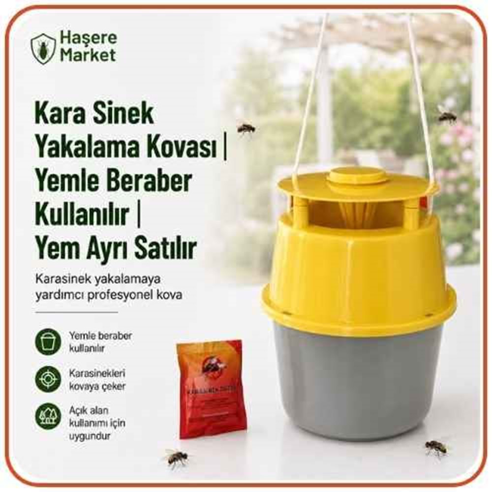Kara Sinek Yakalama Kovası | Yemle Beraber Kullanılır | Yem Ayrı Satılır