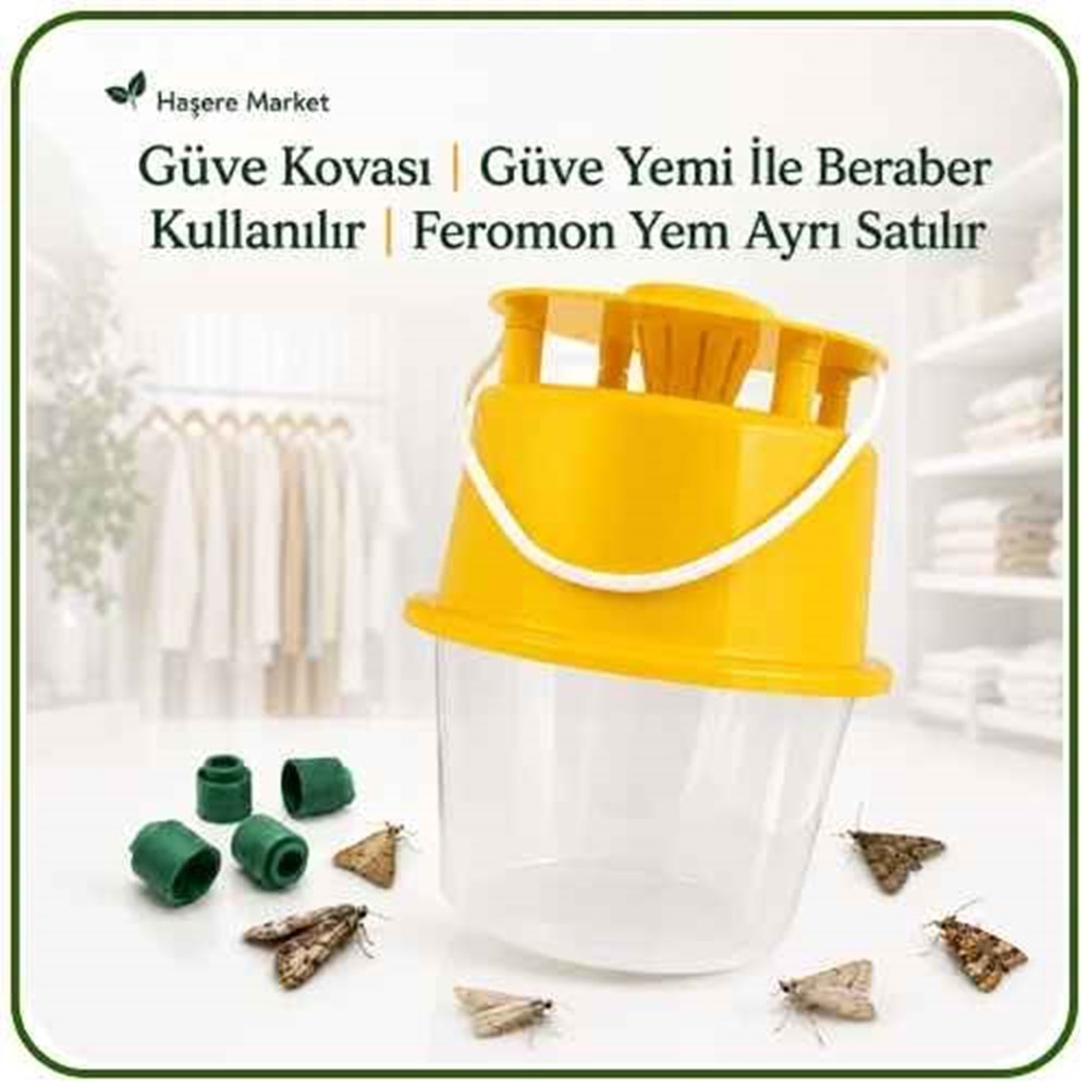 Güve Yakalama Kovası | Güve Yemi İle Beraber Kullanılır | Feromon Yem Ayrı Satılır