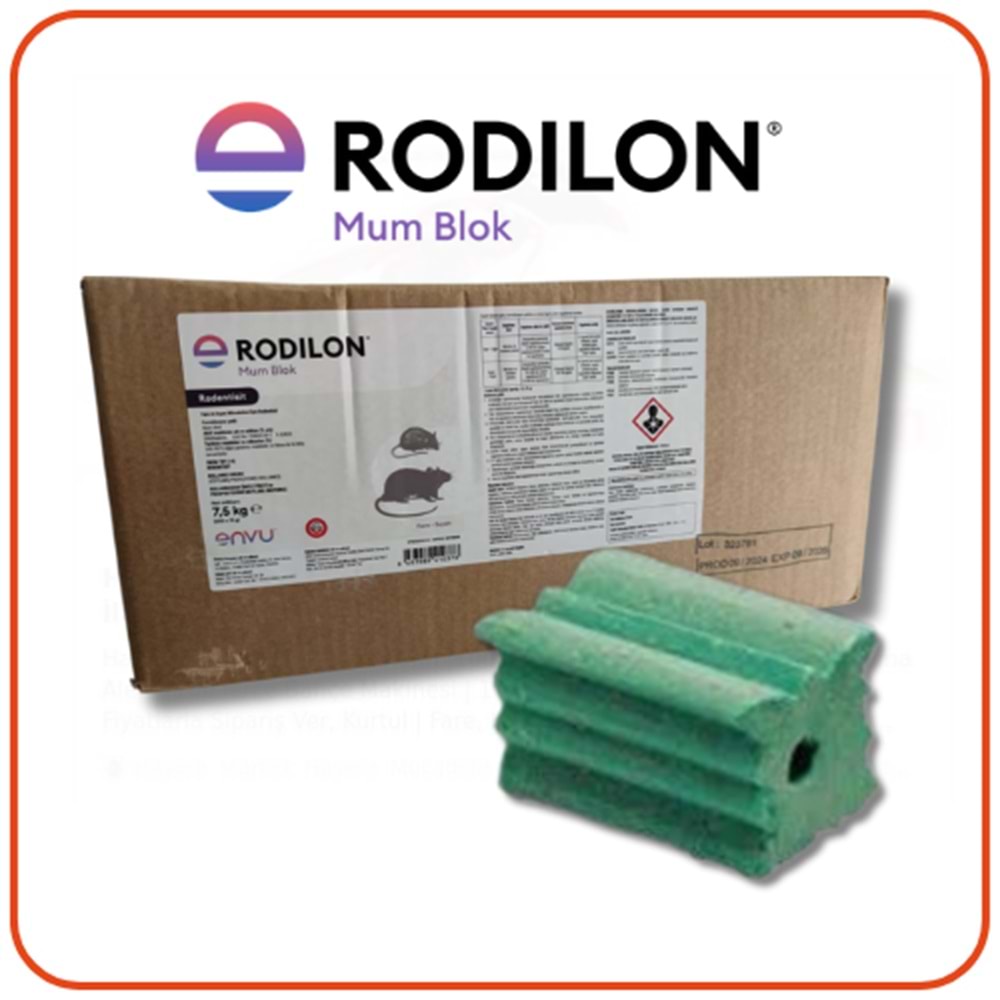 Bayer-Envu Rodilon Mum Blok Fare Zehiri | 1 KG