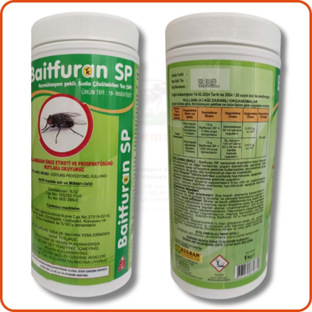 Baitfuran SP Suda Çözülebilen Karasinek Tozu| 1 Kg