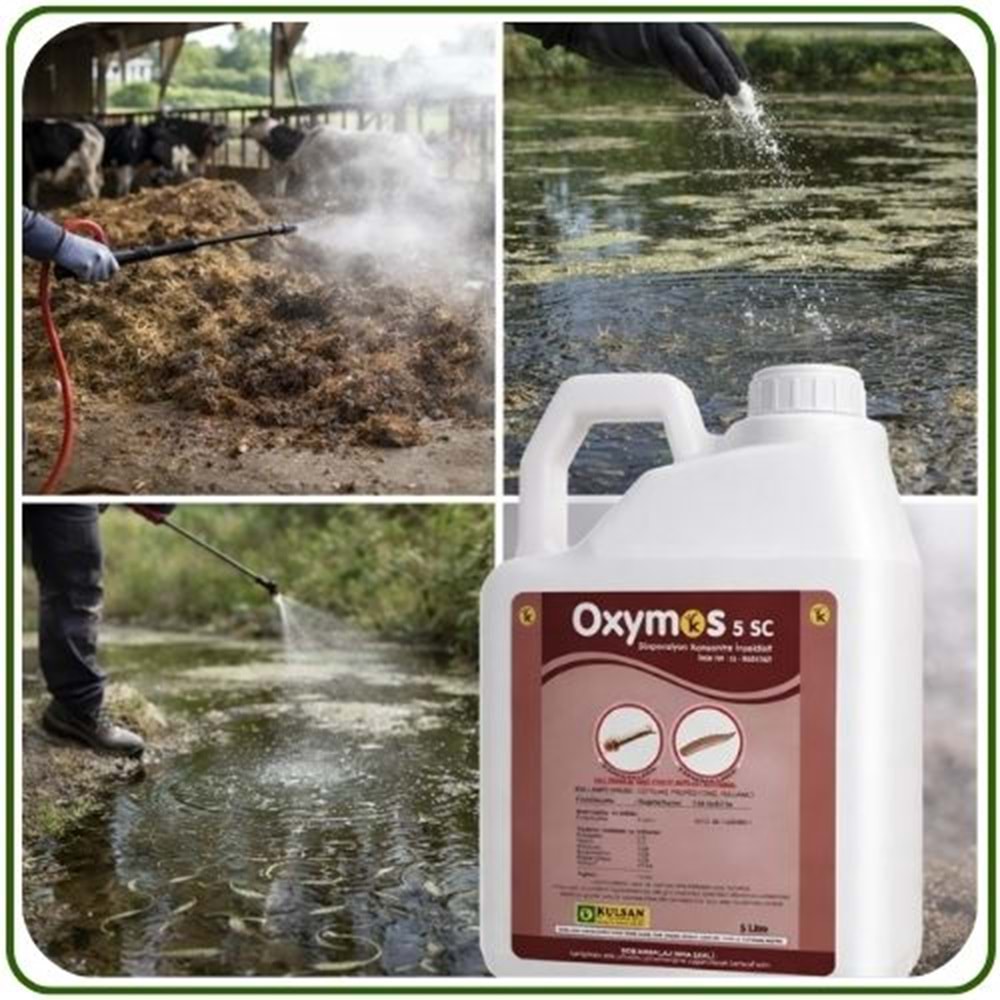 Oxymos 5 SC Larvasit Haşere | Karasinek | Sivrisinek | 5 Litre