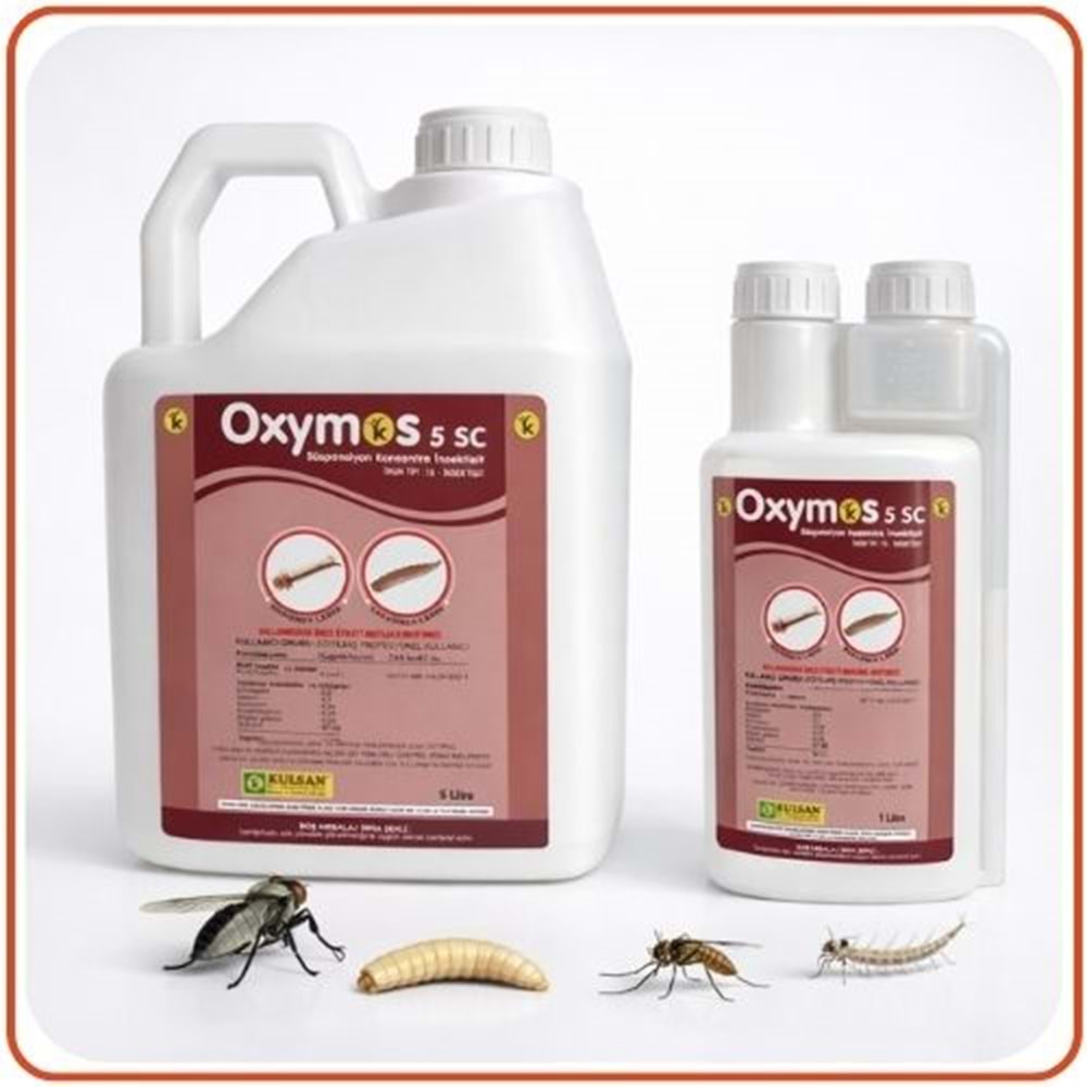 Oxymos 5 SC Larvasit Haşere | Karasinek | Sivrisinek | 1 Litre