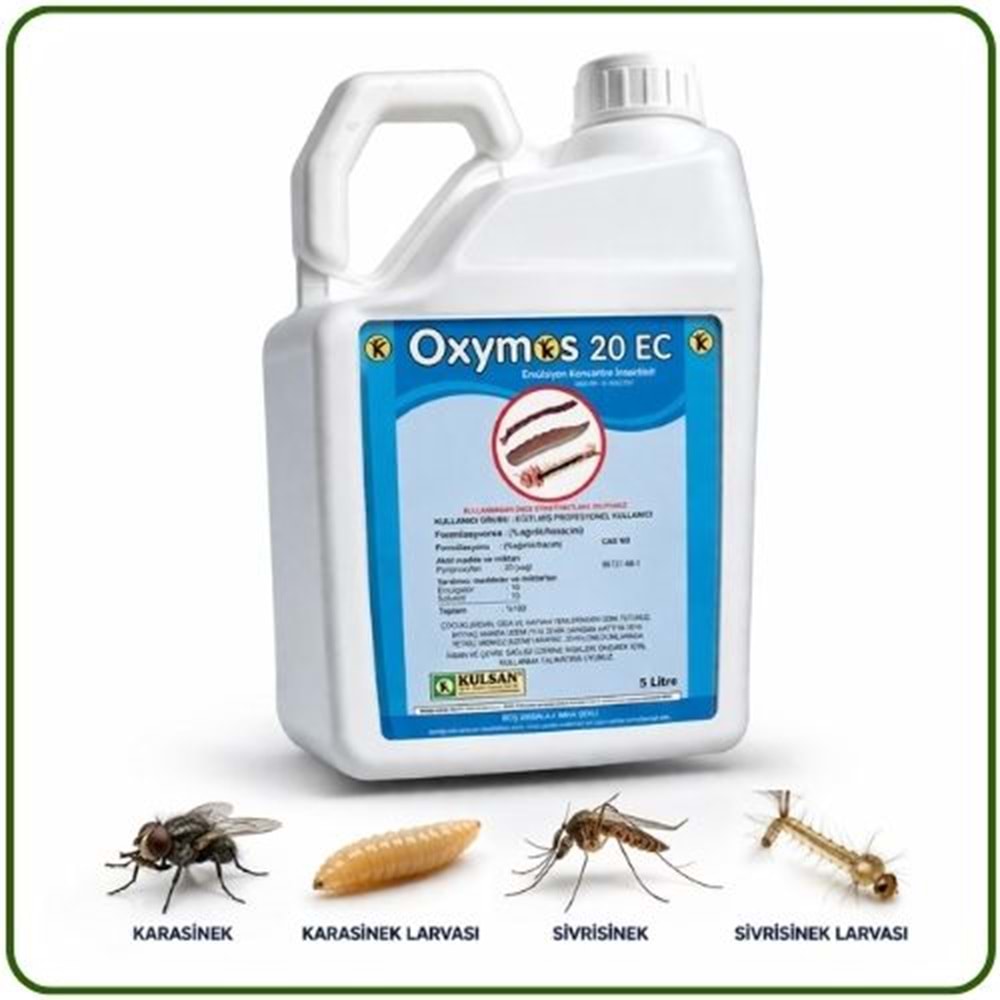 Oxymos 20 EC Larvasit Haşere | Karasinek | Sivrisinek | 5 Litre