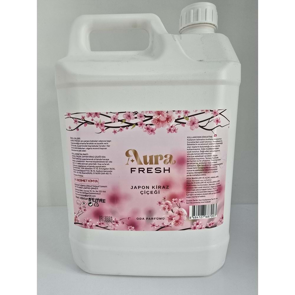 Aura Fresh Bermet Kimya Japon Kiraz Çiçeği Oda Spreyi | 5 Litre