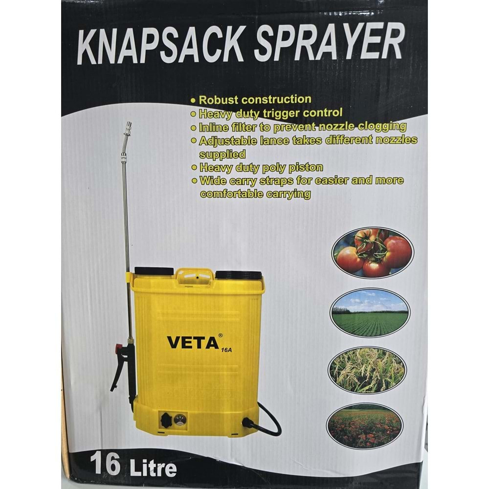 VETA16A AKÜLÜ KOLLU İLAÇLAMA PÜLVERİZATÖRÜ | 16 Litre