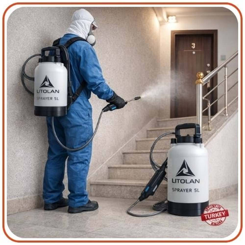 Litolan Elektrikli Püskürtücü Şarjlı Otomatik Sırt İlaçlama Pompası | 8 Litre