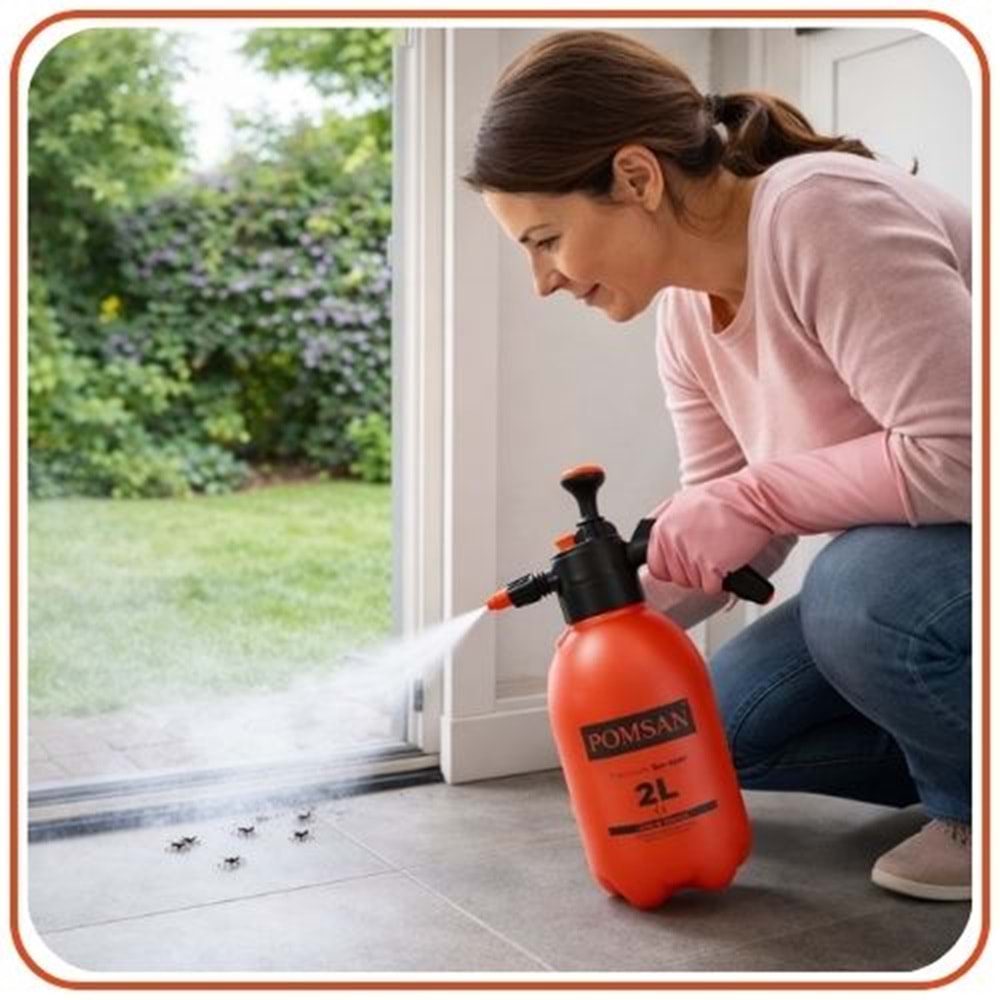 Pomsan Metal Uçlu Mekanik El Tipi İlaçlama Pompası | 2 Litre