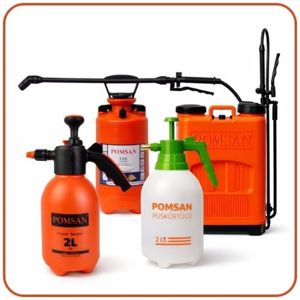 Pomsan Metal Uçlu Mekanik El Tipi İlaçlama Pompası | 2 Litre