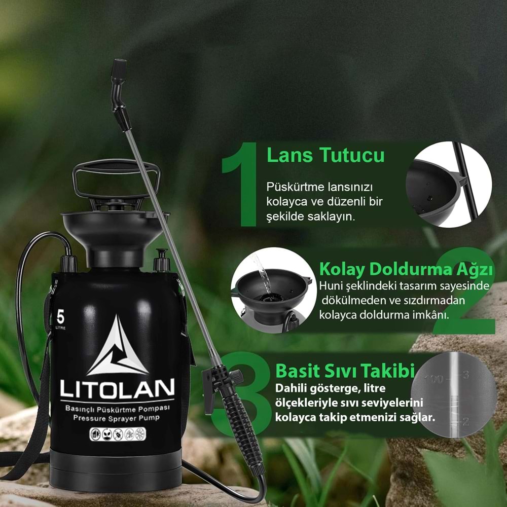 Lıtolan 5 Lt 2 si 1 Arada Foamer Pompa |5 Litre
