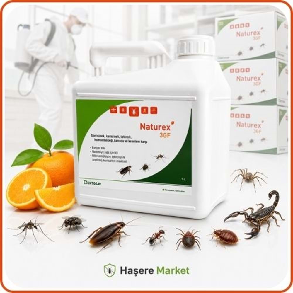 Naturex 3 GF Portakal Kokulu Haşere İlacı | 5 Litre