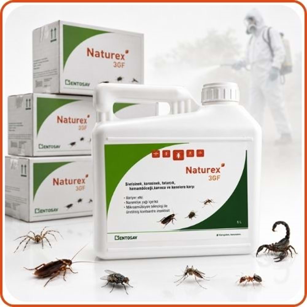 Naturex 3 GF Portakal Kokulu Haşere İlacı | 5 Litre