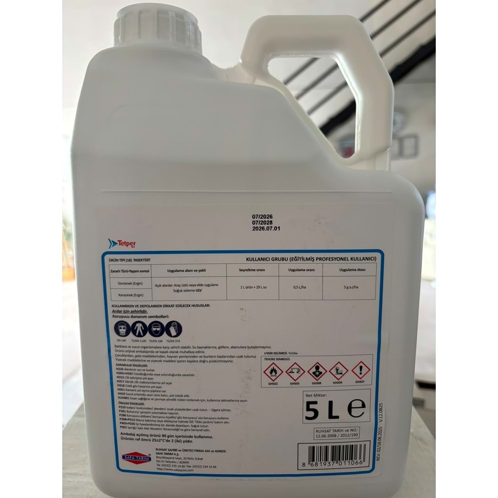Tetper 55 EC Kokulu Haşere Öldürücü | 5 Litre