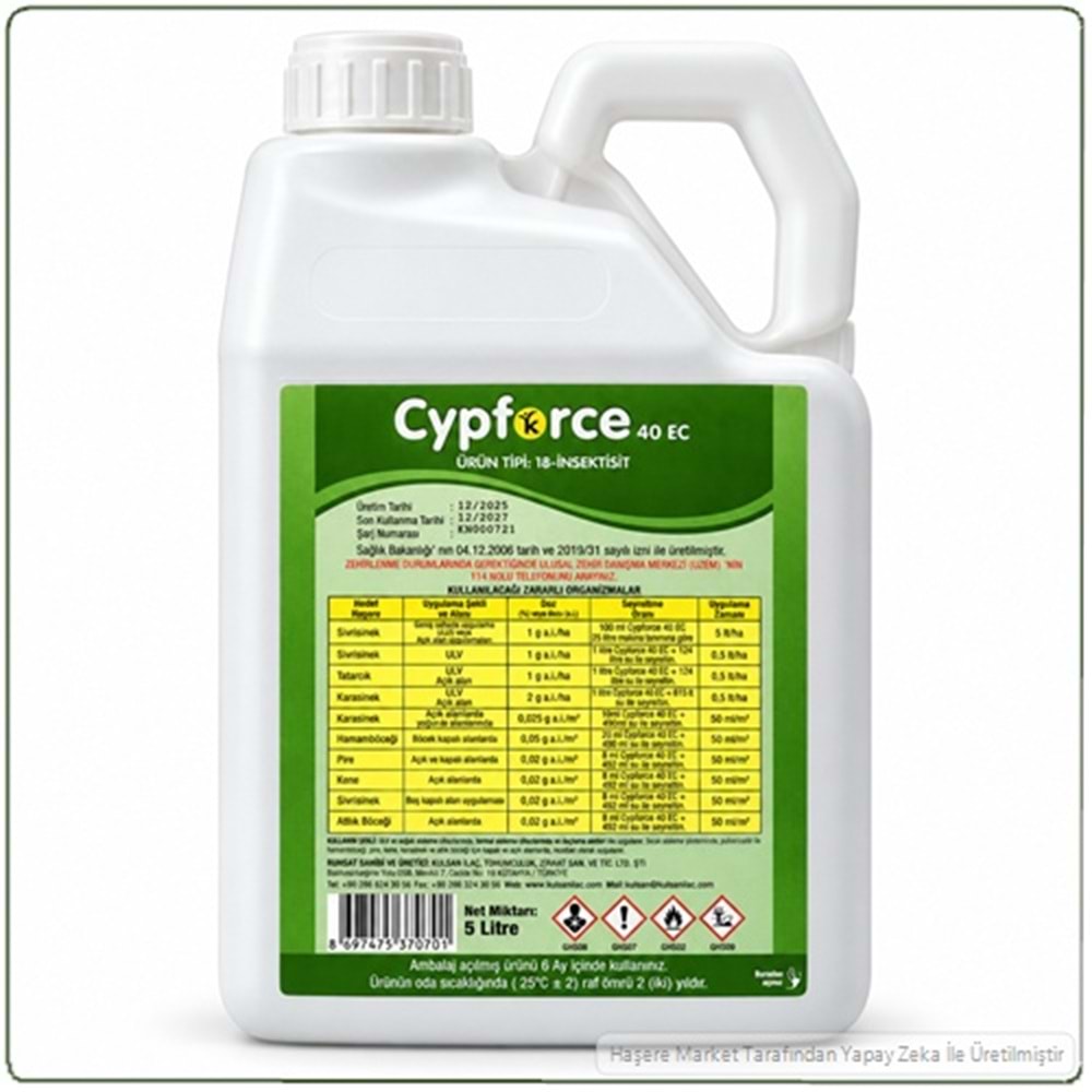 Cypforce 40 EC Kokulu Haşere Öldürücü | 5 litre