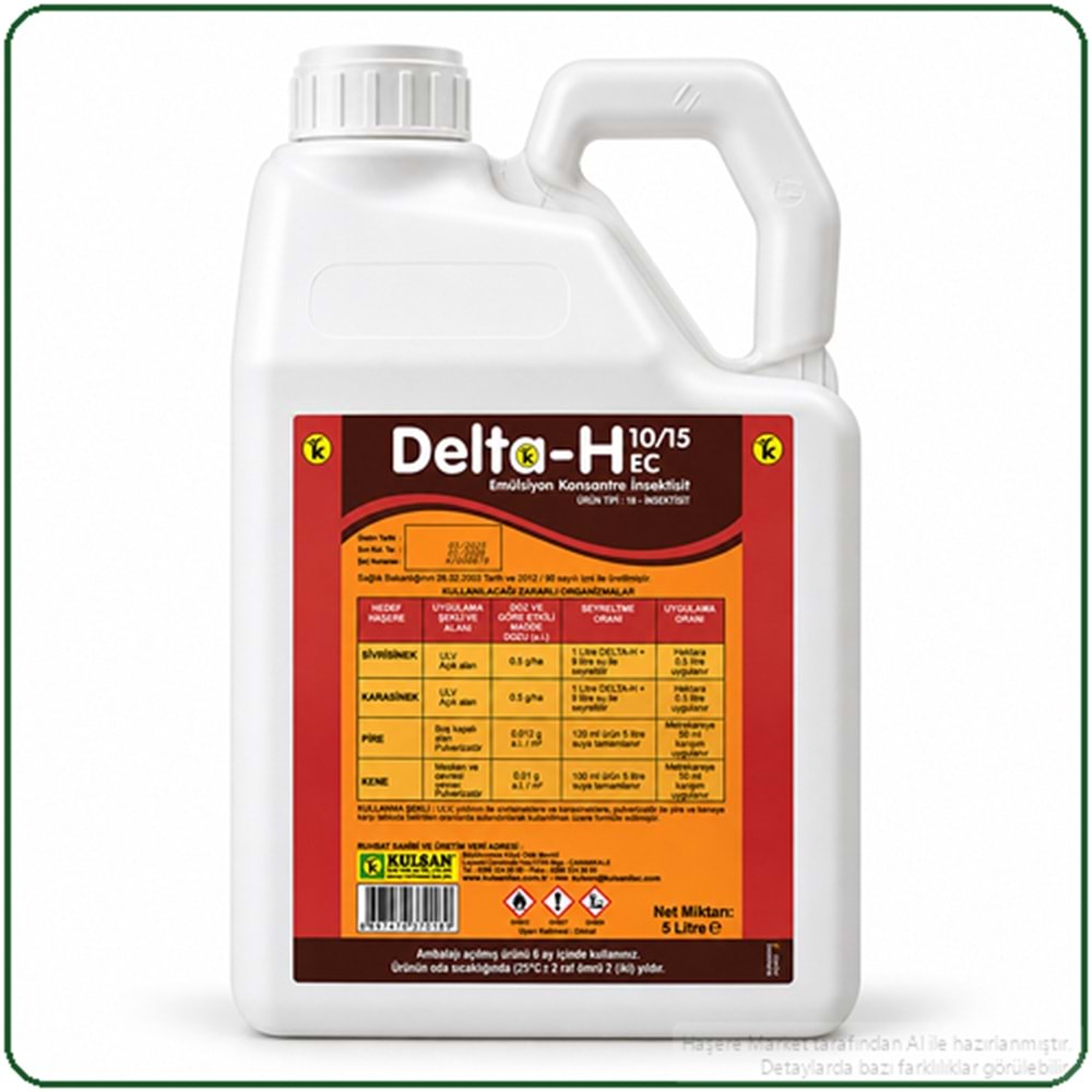 Delta-H 10/15 EC Kokulu Haşere İlacı | 5 Litre