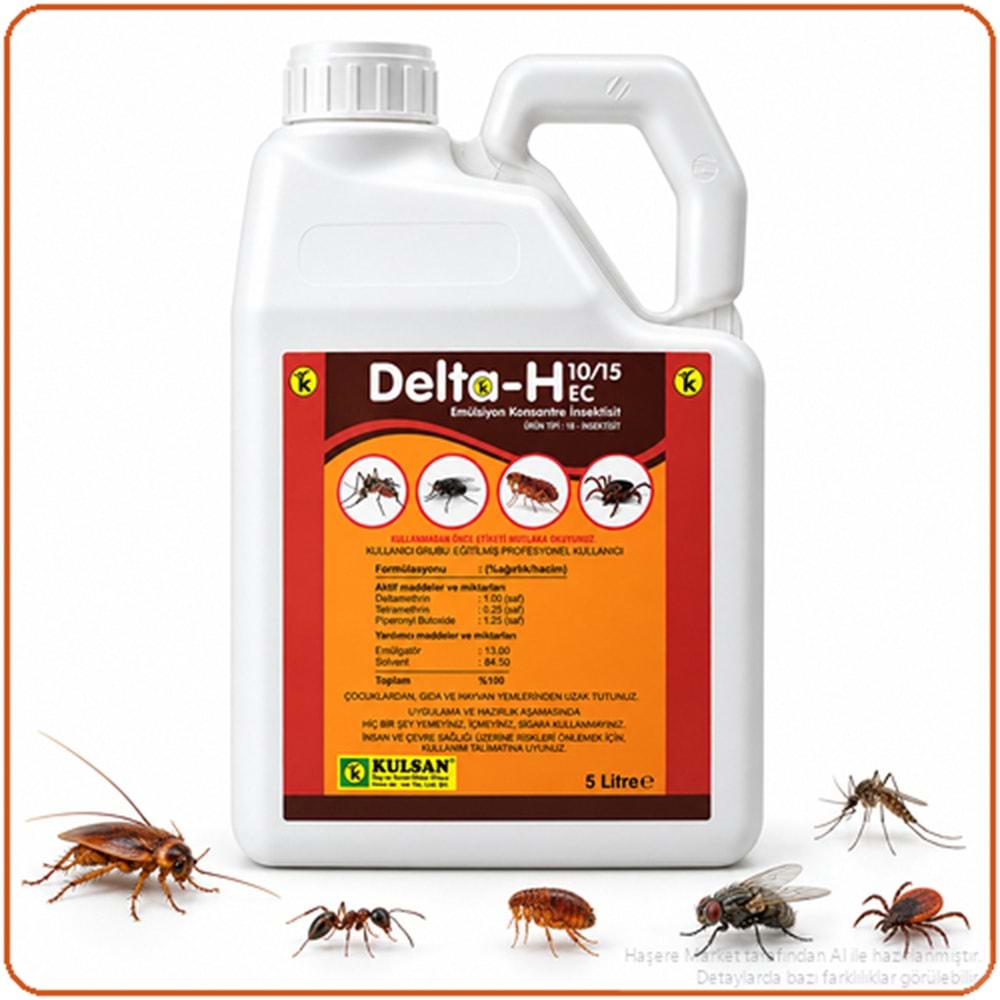 Delta-H 10/15 EC Kokulu Haşere İlacı | 5 Litre