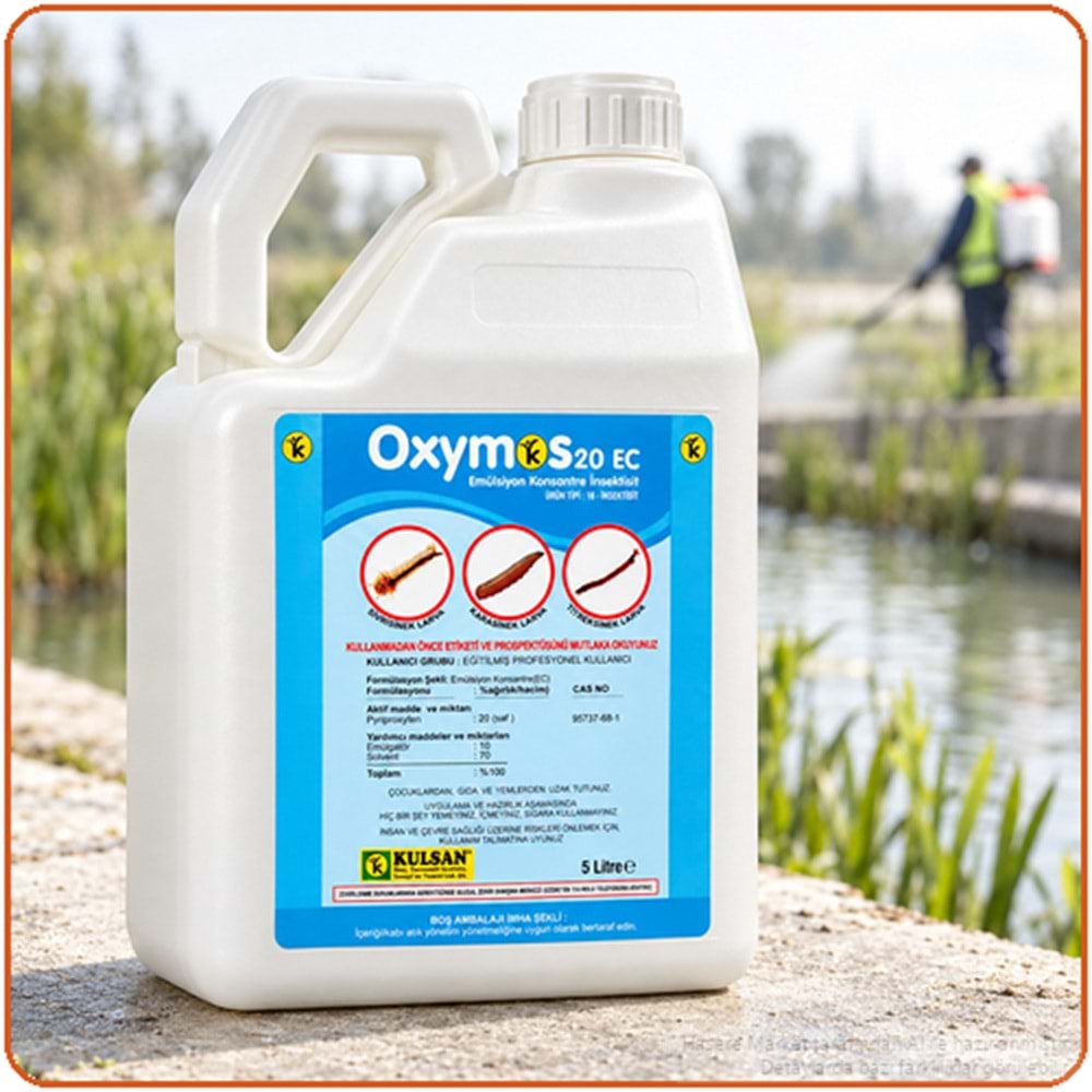 Oxymos 20 EC Larvasit Haşere İlacı | Karasinek | Sivrisinek | 5 Litre