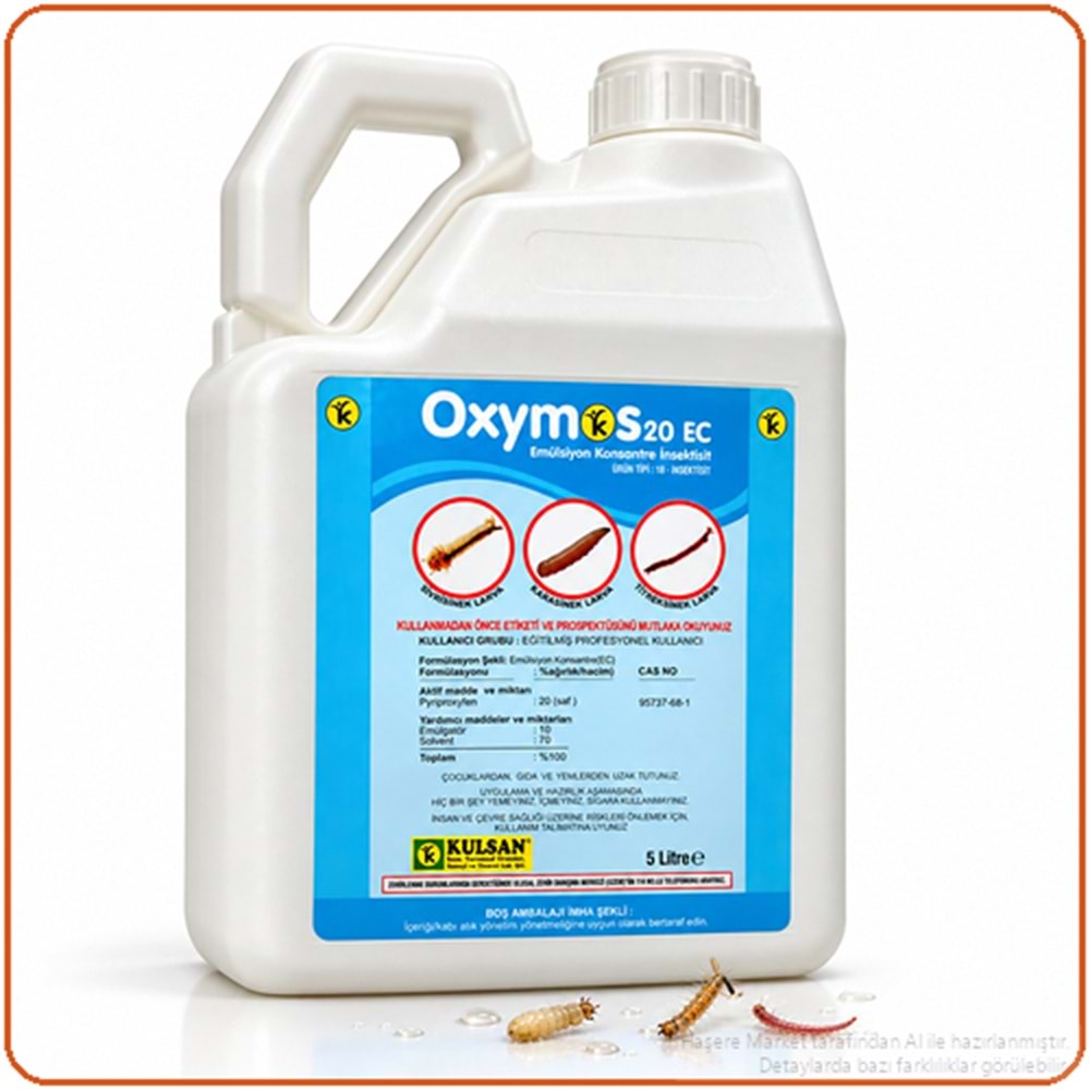 Oxymos 20 EC Larvasit Haşere İlacı | Karasinek | Sivrisinek | 5 Litre