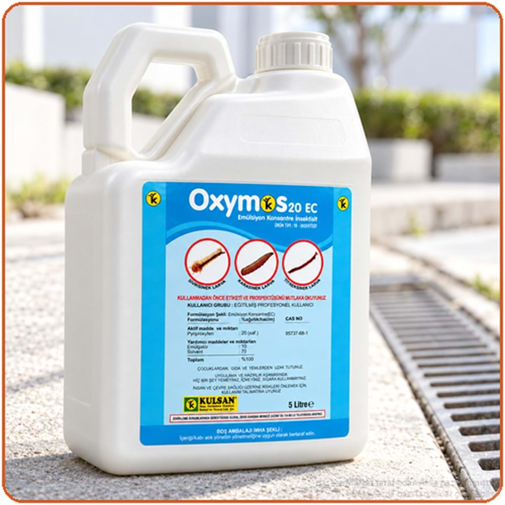 Oxymos 20 EC Larvasit Haşere İlacı | Karasinek | Sivrisinek | 5 Litre