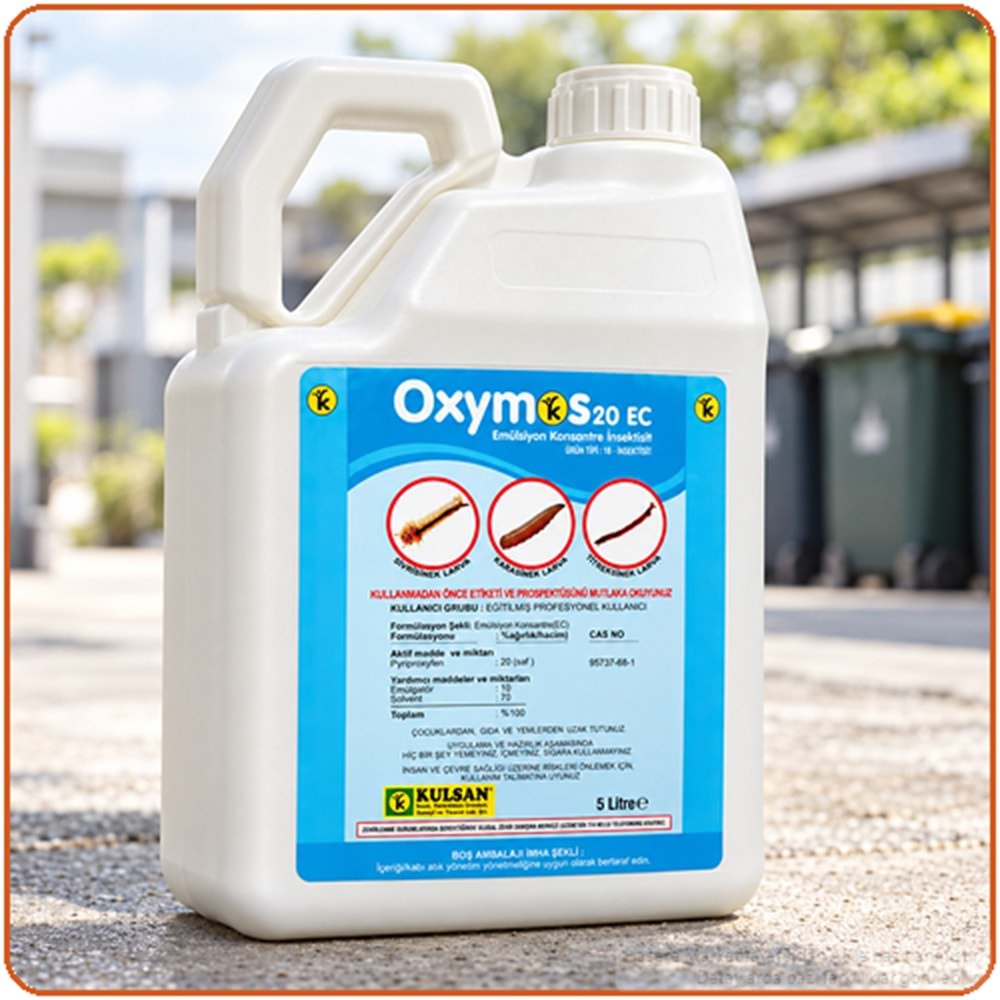 Oxymos 20 EC Larvasit Haşere İlacı | Karasinek | Sivrisinek | 5 Litre