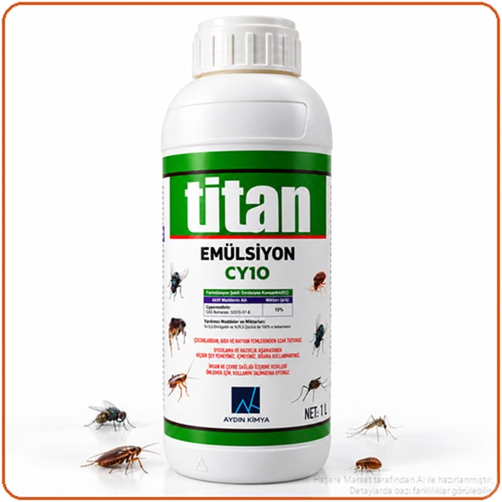 Titan Emülsiyon CY10 Kokulu Haşere İlacı | 1 Litre