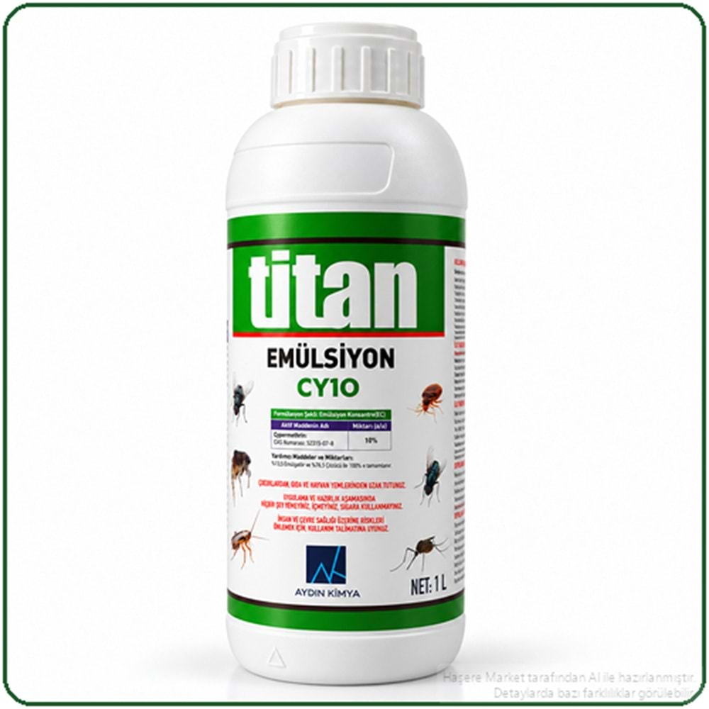 Titan Emülsiyon CY10 Kokulu Haşere İlacı | 1 Litre