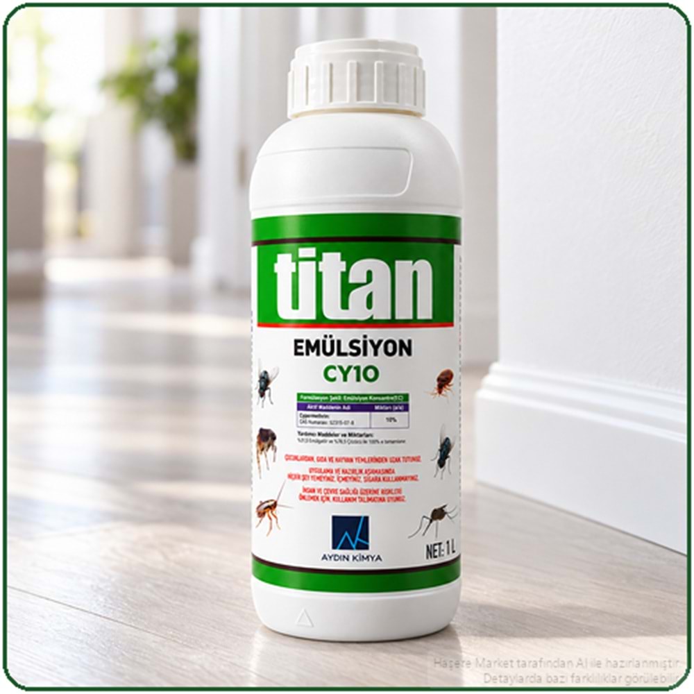 Titan Emülsiyon CY10 Kokulu Haşere İlacı | 1 Litre