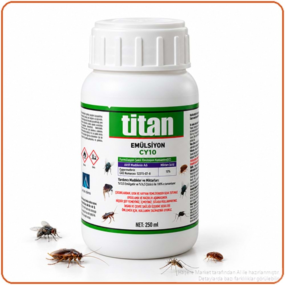 Titan Emülsiyon CY10 Kokulu Haşere İlacı | 250 Ml