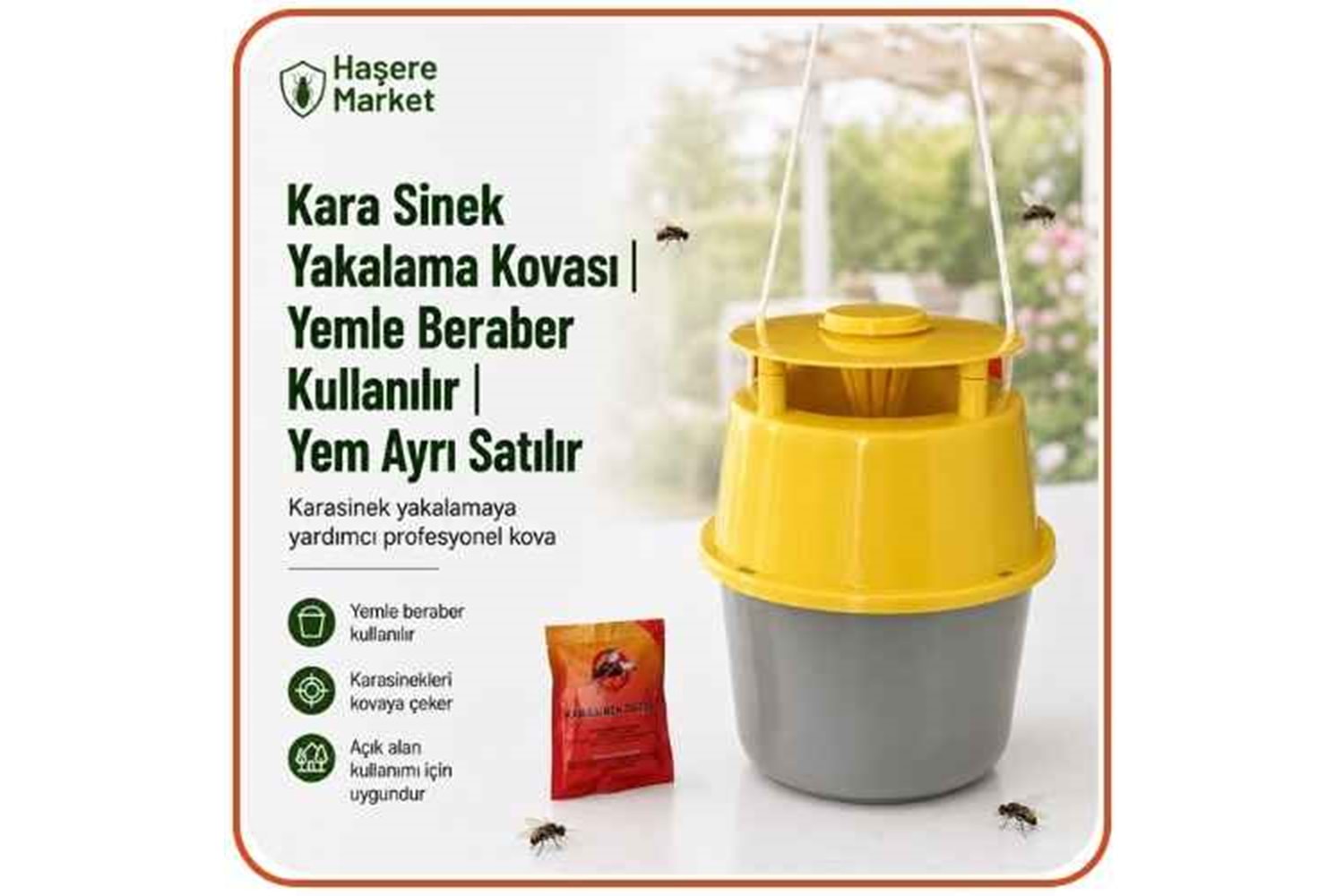 Kara Sinek Yakalama Kovası | Yemle Beraber Kullanılır | Yem Ayrı Satılır