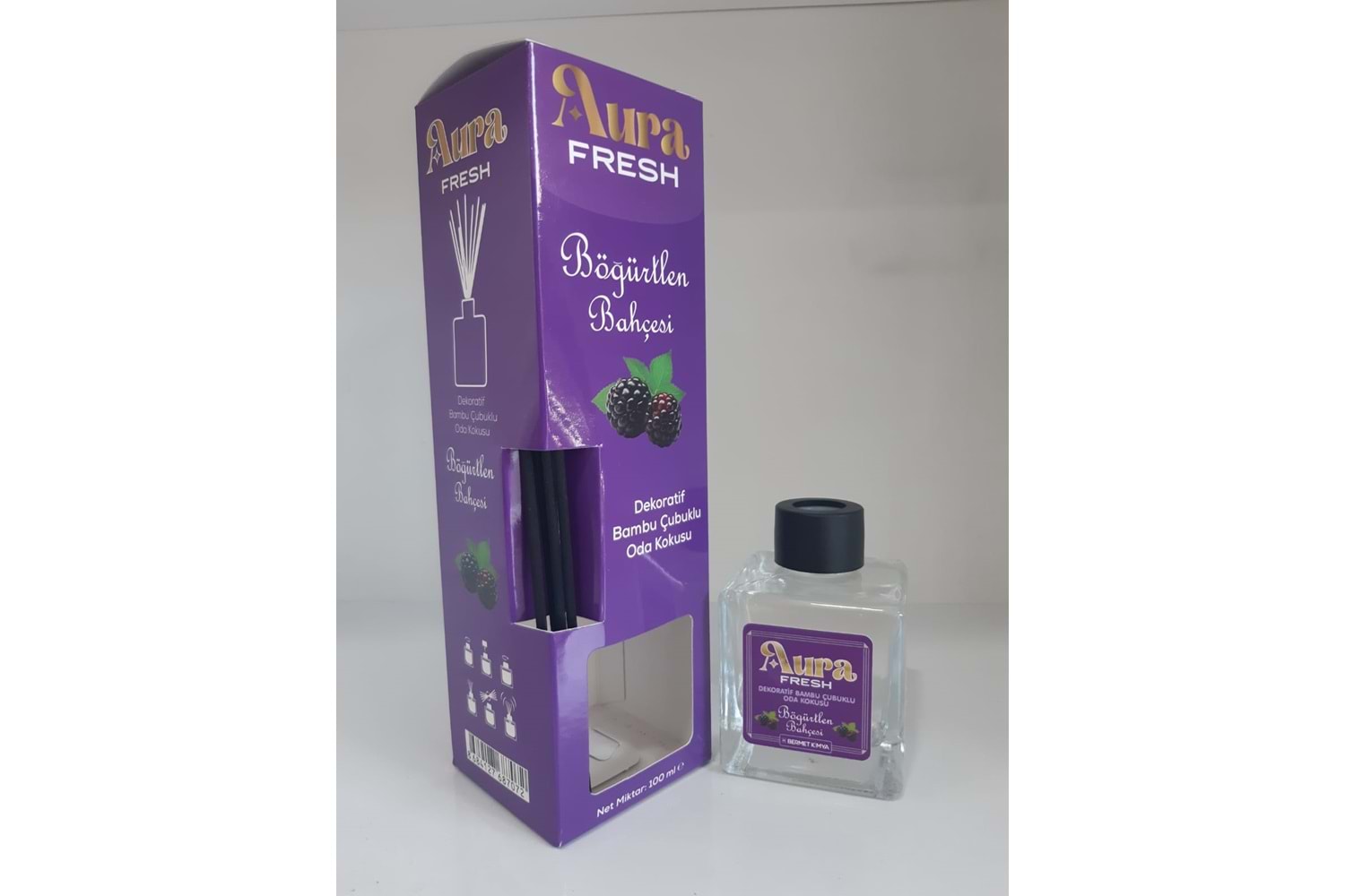 Aura Fresh Bermet Kimya Böğürtlen Bahçesi Bambu Çubuklu Dekoratif Oda Kokusu| 100 Ml