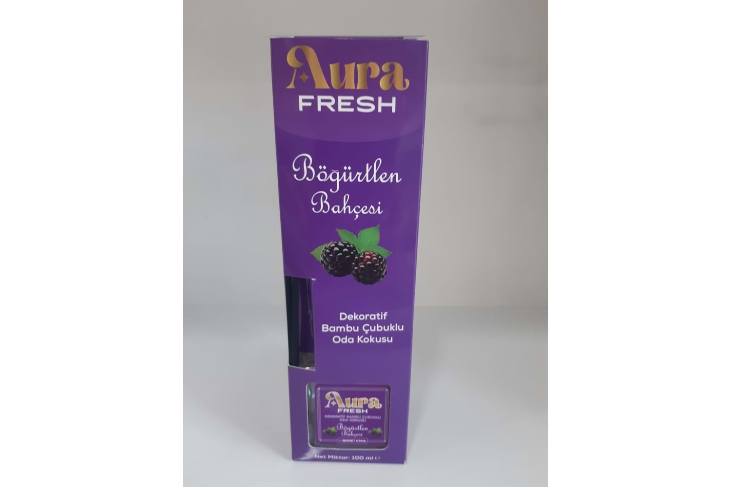 Aura Fresh Bermet Kimya Böğürtlen Bahçesi Bambu Çubuklu Dekoratif Oda Kokusu| 100 Ml