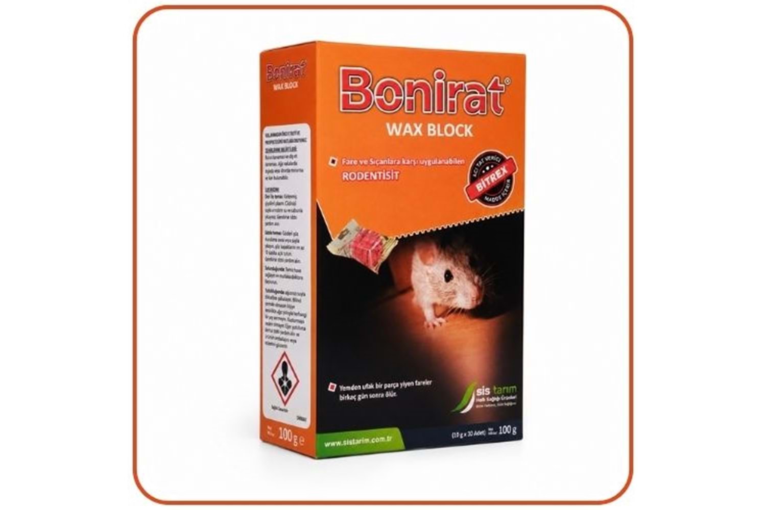 Bonirat Pasta Fare Zehiri Paket | 100 Gr | Bonirat Wax Blok Fare Zehiri Kutu | 100 Gr