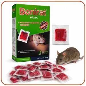 Bonirat Pasta Fare Zehiri Paket | 100 Gr | Bonirat Wax Blok Fare Zehiri Kutu | 100 Gr