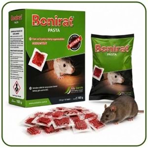 Bonirat Pasta Fare Zehiri Paket | 100 Gr | Bonirat Wax Blok Fare Zehiri Kutu | 100 Gr