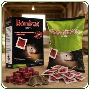 Bonirat Pasta Fare Zehiri Paket | 100 Gr | Bonirat Wax Blok Fare Zehiri Kutu | 100 Gr