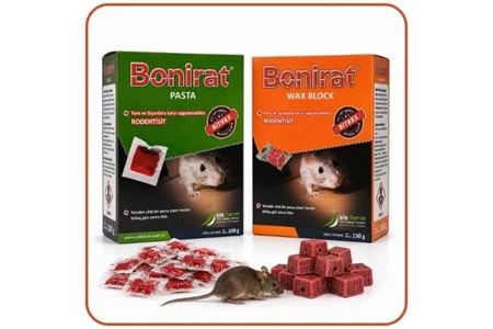 Bonirat Pasta Fare Zehiri Paket | 100 Gr | Bonirat Wax Blok Fare Zehiri Kutu | 100 Gr