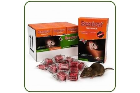 Bonirat Pasta Fare Zehiri Paket | 100 Gr | Bonirat Wax Blok Fare Zehiri Kutu | 100 Gr