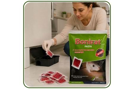 Bonirat Pasta Fare Zehiri Paket | 100 Gr | Bonirat Wax Blok Fare Zehiri Kutu | 100 Gr