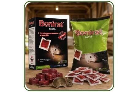 Bonirat Pasta Fare Zehiri Paket | 100 Gr | Bonirat Wax Blok Fare Zehiri Kutu | 100 Gr