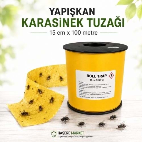 Roll Trap Yapışkanlı Sinek Tuzağı | 15 cm x 100 Metre
