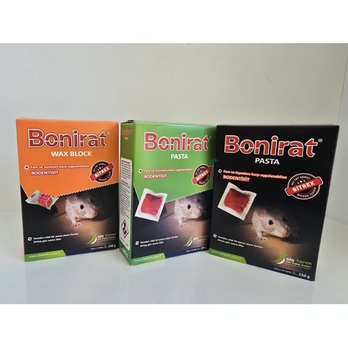 Bonirat Pasta Fare Zehiri Paket | 100 Gr | Bonirat Wax Blok Fare Zehiri Kutu | 100 Gr | Bonirat Pasta Fare Zehiri Kutu |150 Gr