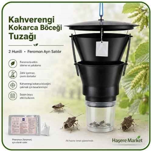 Kahverengi Kokarca Böceği Tuzağı | 2 Hunili | Feromon Ayrı Satılır