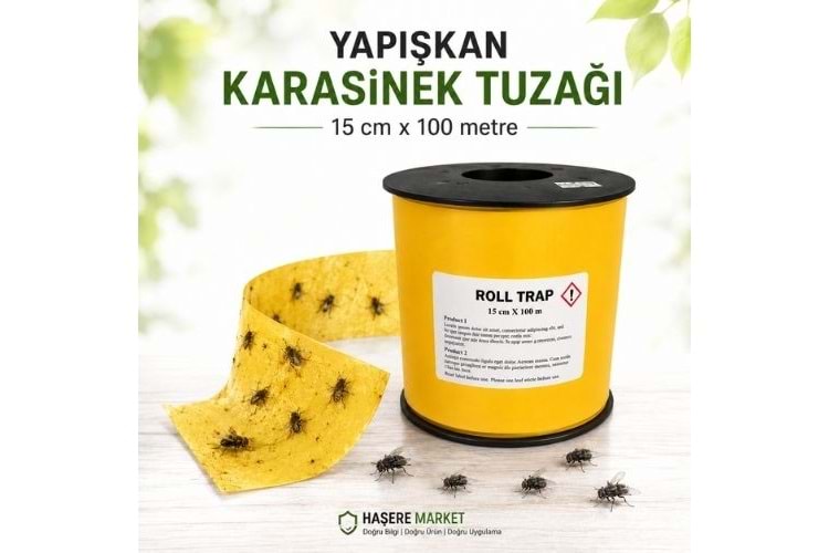 Roll Trap Yapışkanlı Sinek Tuzağı | 15 cm x 100 Metre